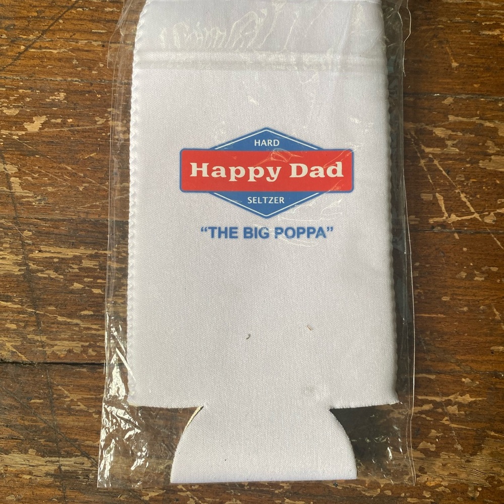 Happy Dad White Drink Sleeve “THE BIG POPPA” NIP